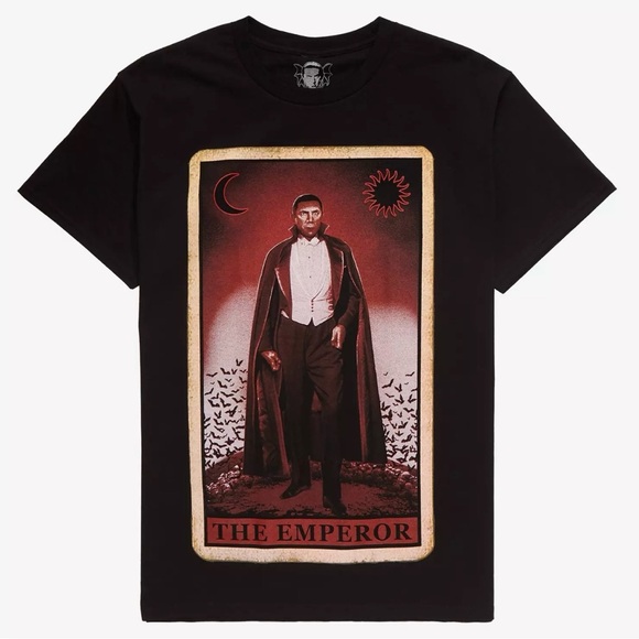 Rock Rebel Dracula Emperor Tarot Card Shirt, Size Large, Unisex - Picture 1 of 6